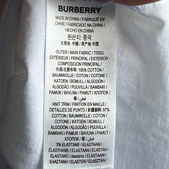 Burberry Logo Cotton T shirt size Small Mint - Picture 6 of 7